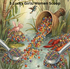 3 Lucky Girl/Women Scoop + 2 Bonus Item